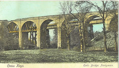 
Halls Road Tramroad viaduct and new bridge, c1890, Cwmcarn